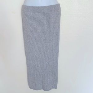 Forever 21 women skirt knee length pencil cotton blend heather grey bodycon sz M
